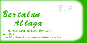 bertalan allaga business card